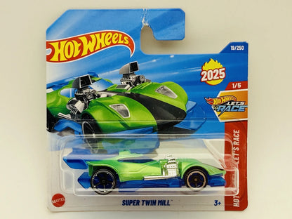 Super Twin Mill Hot Wheels 2025 Let's Race 1:64 Blister Zielony – zdjęcie 9