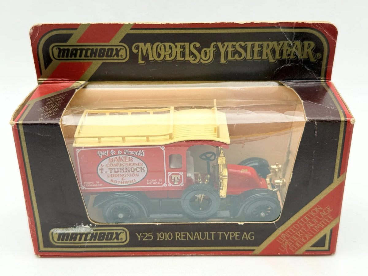 Y25 1910 RENAULT TYPE AG Matchbox 1986 Czerwony 1:38 Made in England Baker – zdjęcie 7