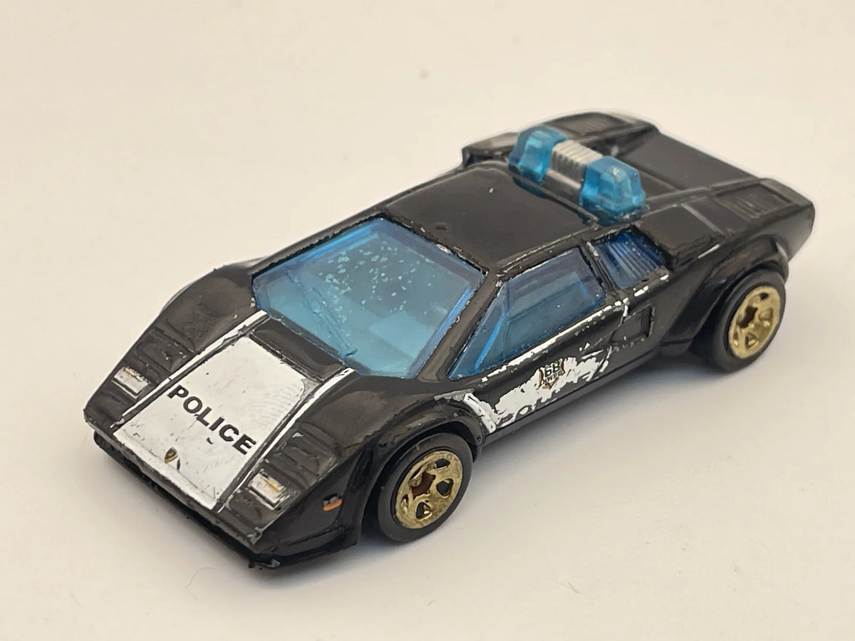 LAMBORGHINI COUNTACH PACE CAR POLICE, Hot Wheels 2017 Die cast Czarny 1:64 – zdjęcie 8