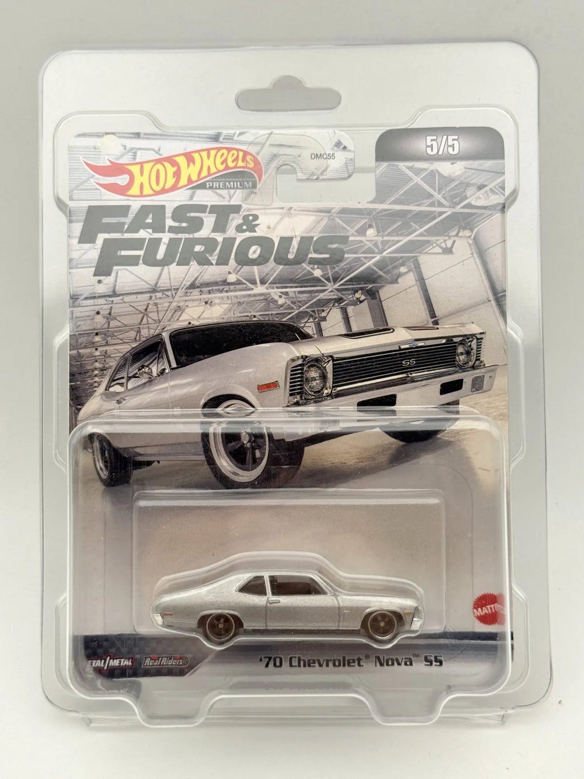 '70 CHEVROLET NOVA SS Premium Hot Wheels 2021 Srebrny 1:64 Protektor – zdjęcie 8