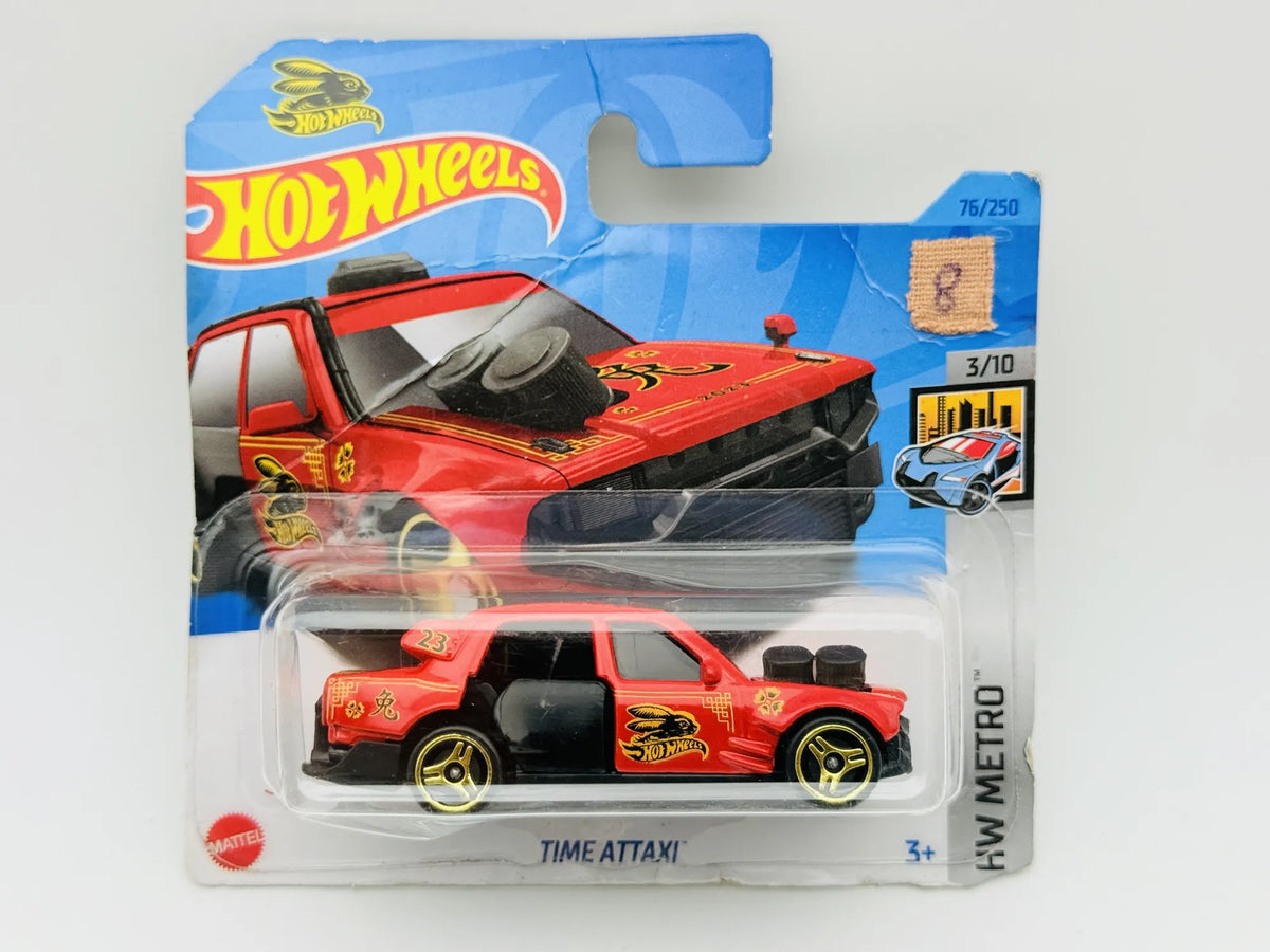 Time Attaxi Hot Wheels 2023 HW Metro 1:64 63 Blister Czerwony – zdjęcie 6