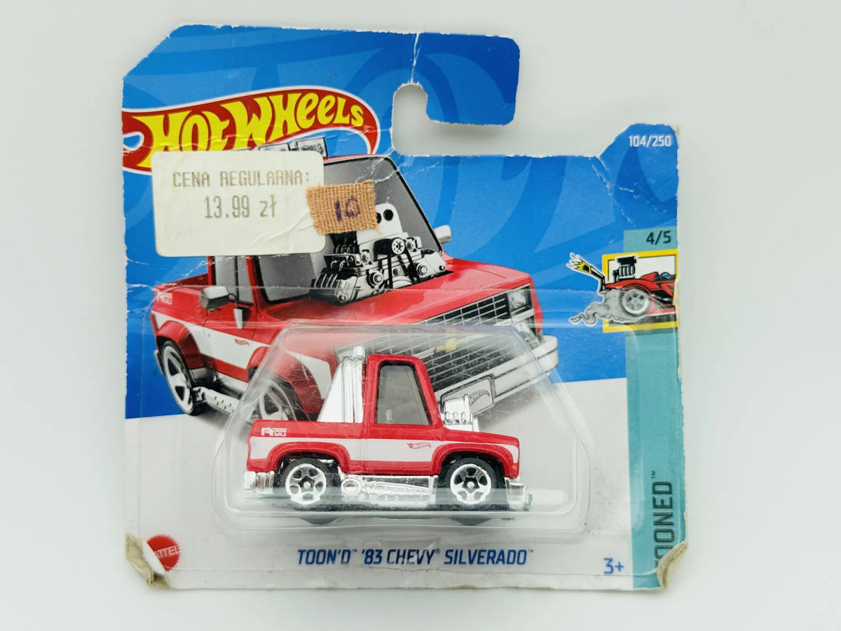 Chevrolet Silverado Hot Wheels 2022 Tooned 1:64 Pickup Blister Czerwony – zdjęcie 6