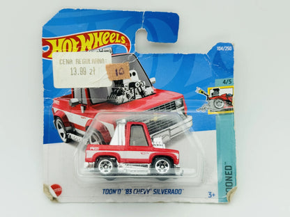 Chevrolet Silverado Hot Wheels 2022 Tooned 1:64 Pickup Blister Czerwony – zdjęcie 6