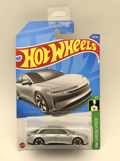 Lucid Air HW Green Speed Hot Wheels 2021 Srebrny 1:64 – zdjęcie 9