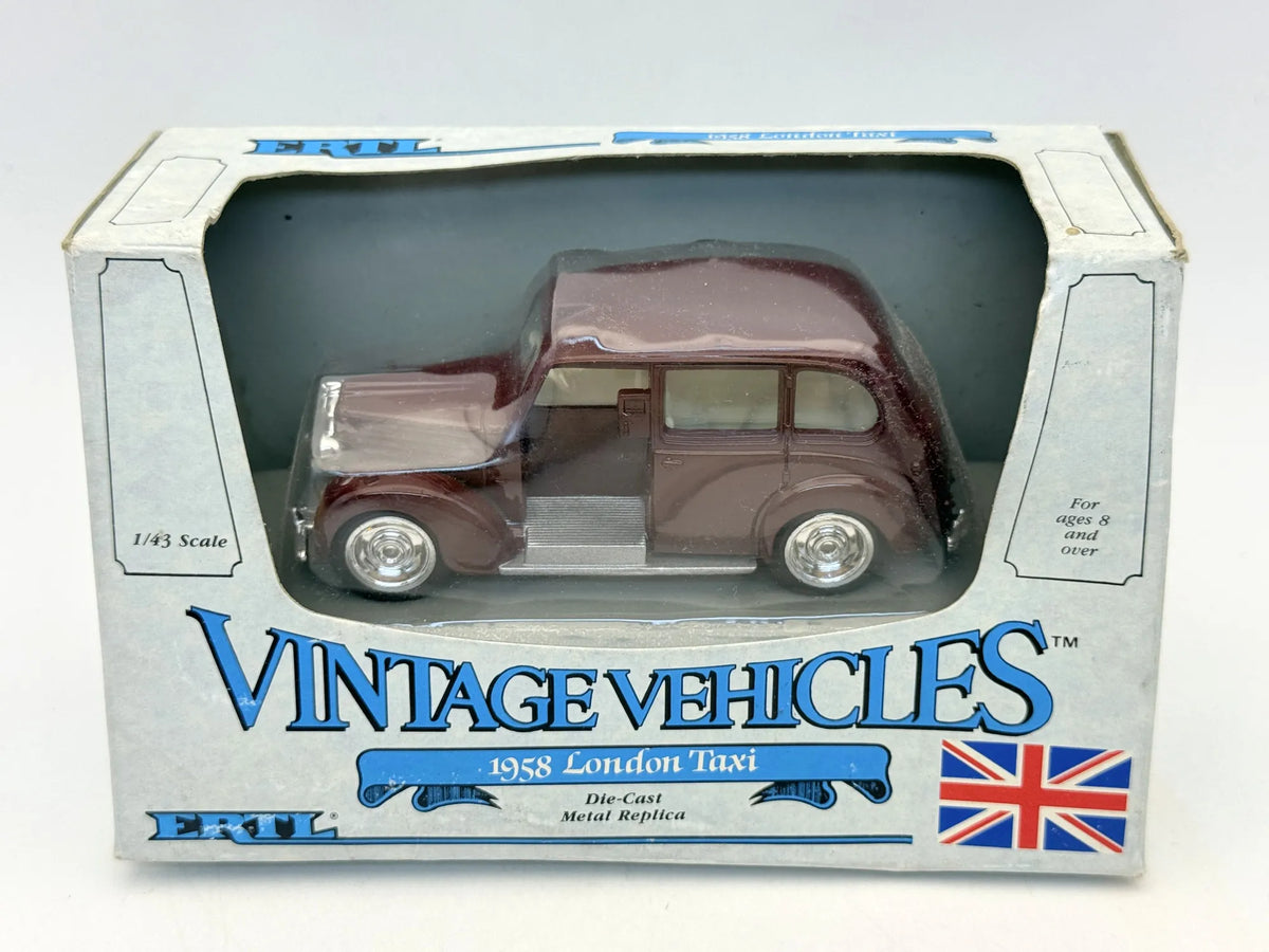 1958 LONDON TAXI AUSTIN FX3 Vintage Ertl 1987 Bordowy 1:43 – zdjęcie 7