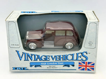 1958 LONDON TAXI AUSTIN FX3 Vintage Ertl 1987 Bordowy 1:43 – zdjęcie 7