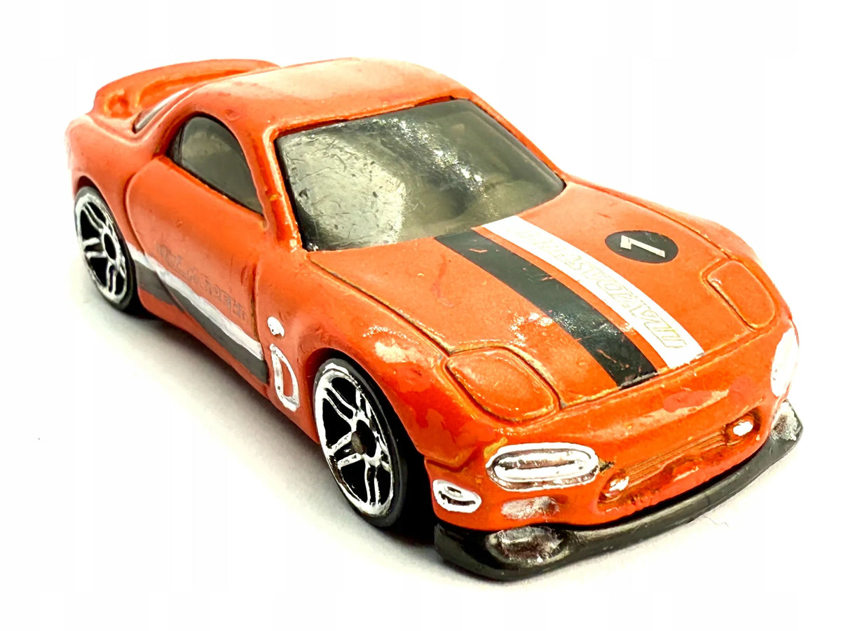 '95 MAZDA RX-7, Hot Wheels 2017, Resoraki, Die cast DTW90, Pomarańcz. 1:64 – zdjęcie 6
