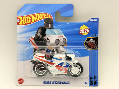 Motocykl HONDA VFR750R RC30 Moto Motos Hot Wheels 2025 Biały 1:64 – zdjęcie 9