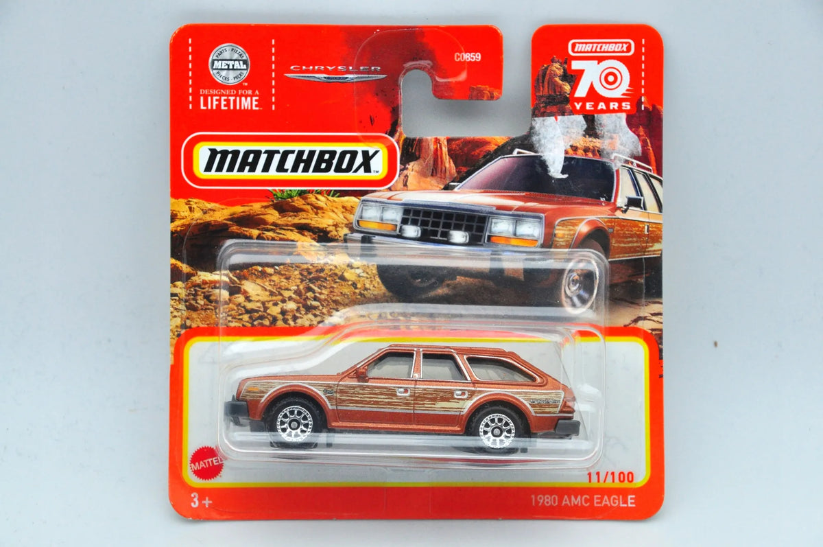 1980 AMC EAGLE, Matchbox, Resoraki, Die cast Hlc66-La10, Brązowy, 1:64 – zdjęcie 9