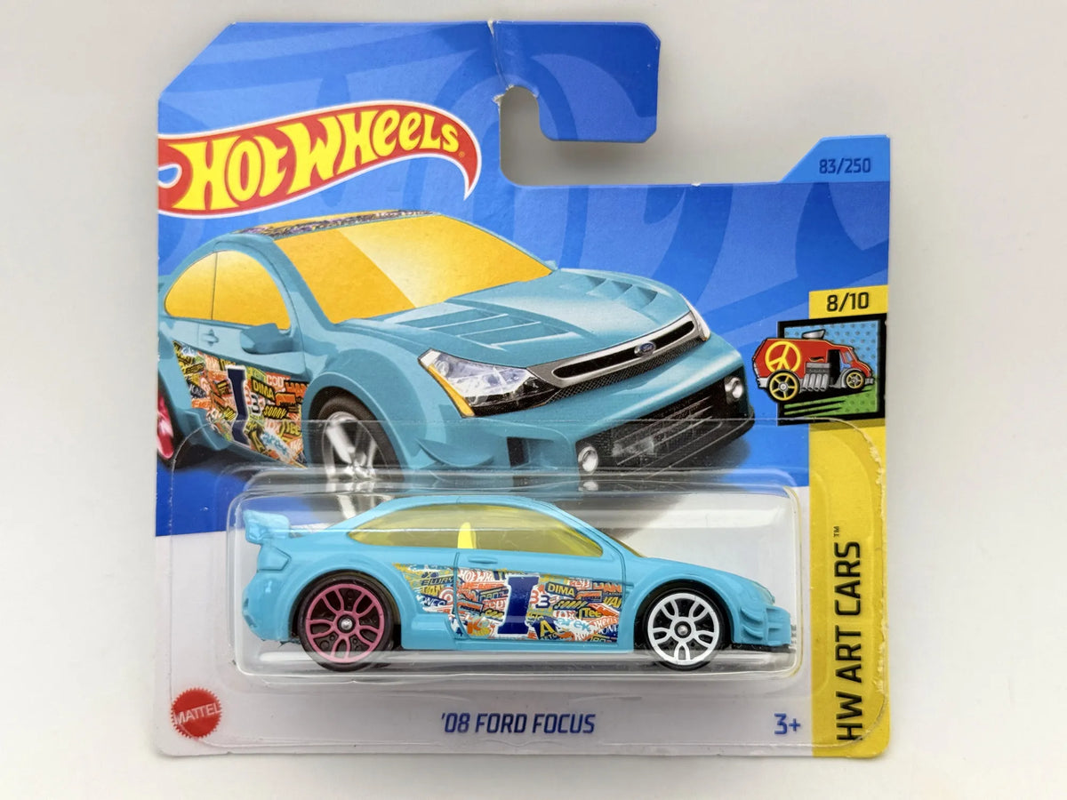 '08 FORD FOCUS HW ART CARS Hot Wheels 2023 Turkusowy 1:64 – zdjęcie 9