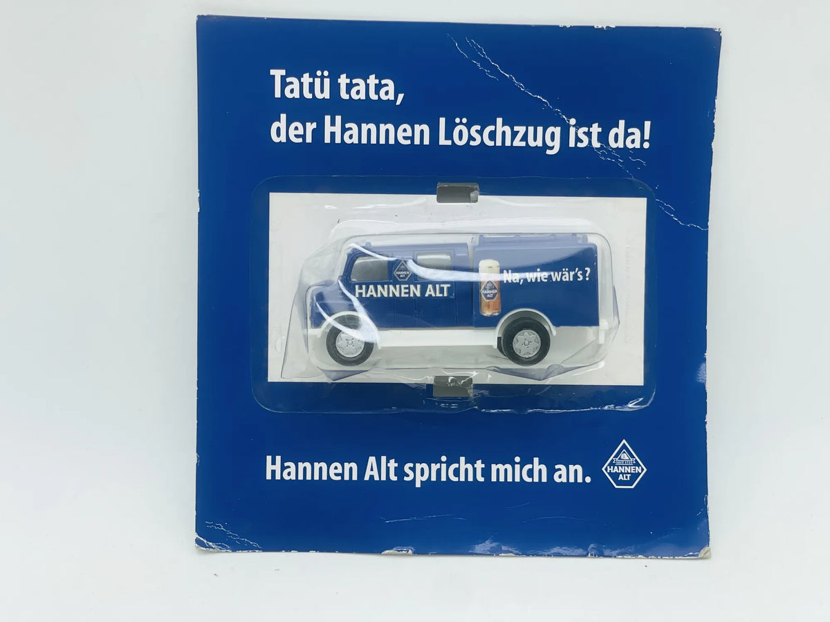 Niemiecki Van Hannen Alt Grell 1:87 Ciężarówka Promocyjna Blister Niebieski – zdjęcie 6