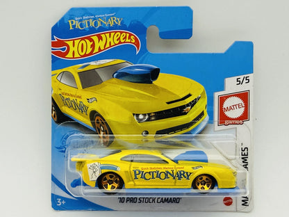 '10 Pro Stock Camaro Hot Wheels 2021 1:64 PICTIONARY Żółty – zdjęcie 9