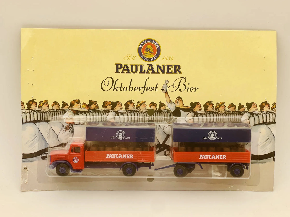 Man Oldtimer Z Przyczepą Plandekową Hümmer 1:87 Paulaner OktoberFest Bier – zdjęcie 7