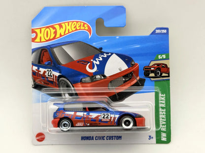 HONDA CIVIC CUSTOM Hw Reverse Rake Hot Wheels 2025 Niebieski 1:64 – zdjęcie 9