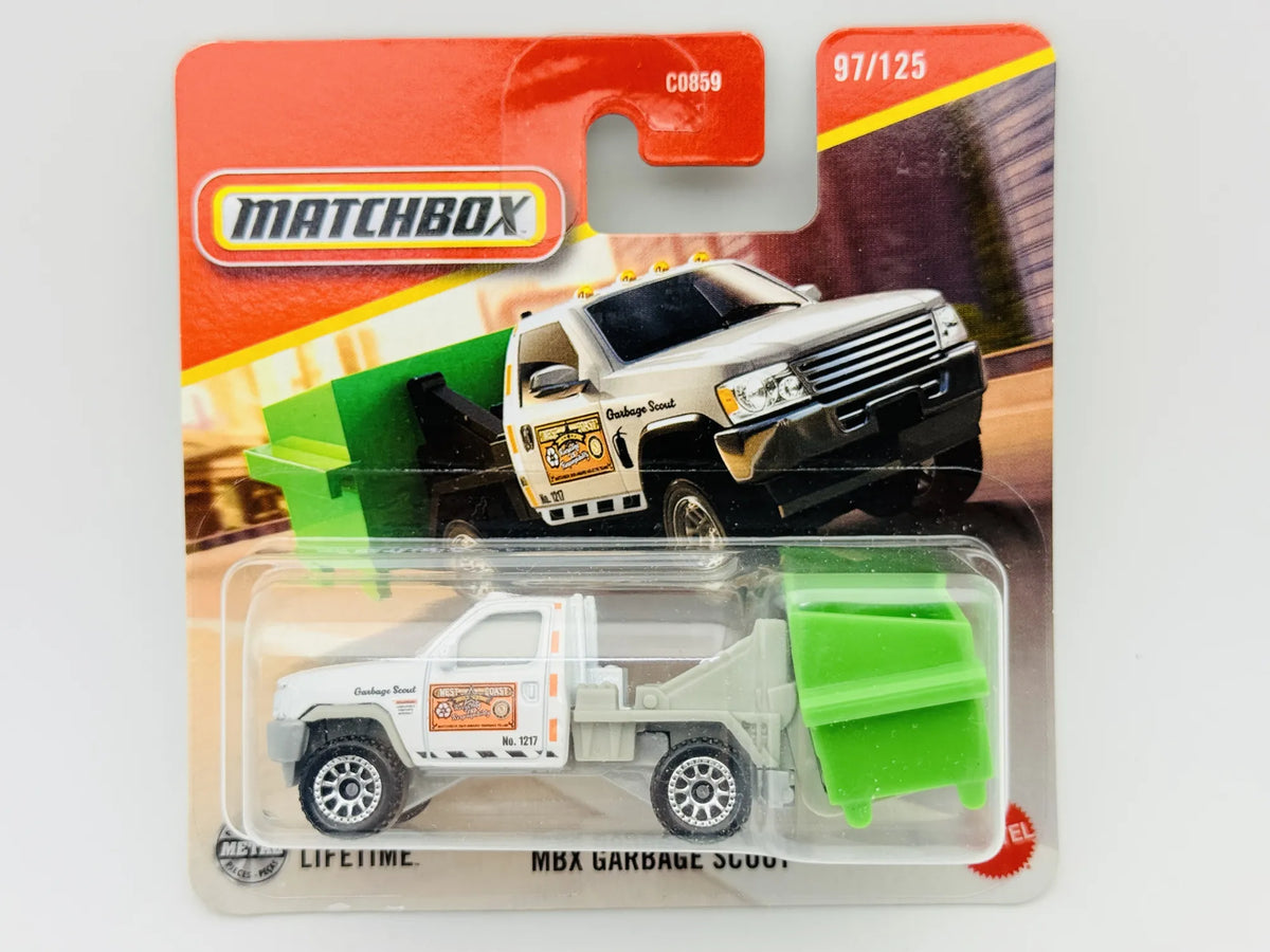 MBX Garbage Scout Matchbox 2024 Mainline 1:64 Śmieciarka Blister Biały – zdjęcie 9