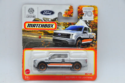 2022 FORD F-150 LIGHTNING, Matchbox 2022, Die cast C0859, Srebrny, 1:64 – zdjęcie 8