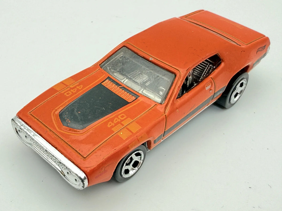 '71 PLYMOUTH GTX, Hot Wheels, Die cast GR138, Pomarańczowy, 1:64, Resoraki – zdjęcie 8