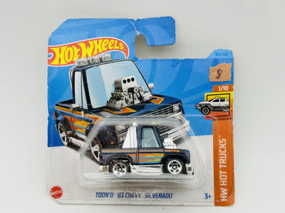 Tooned '83 Chevy Silverado Hot Wheels 2023 HW Hot Trucks 1:64 Pickup Czarny – zdjęcie 4