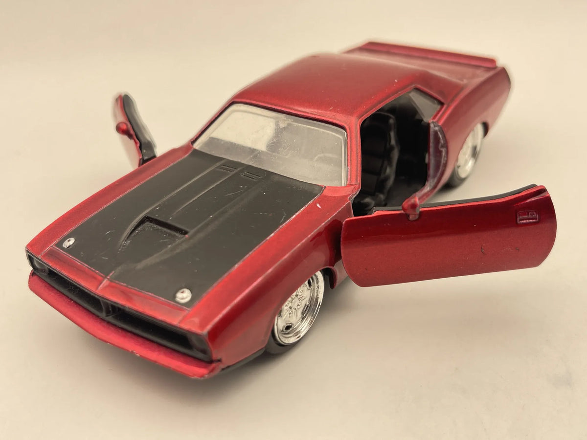 1970 PLYMOUTH BARRACUDA, Jada Toys 2017, Die cast 99001, Bordowy, 1:32 – zdjęcie 8