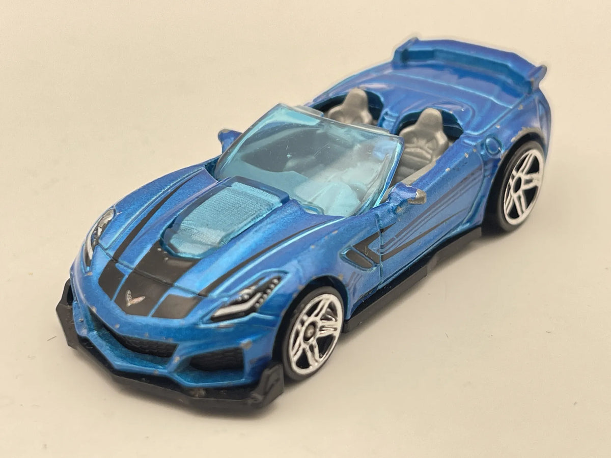 CHEVROLET CORVETTE ZR1 CONVERTIBLE, Hot Wheels 2019, Die cast GHB34, 1:64 – zdjęcie 8