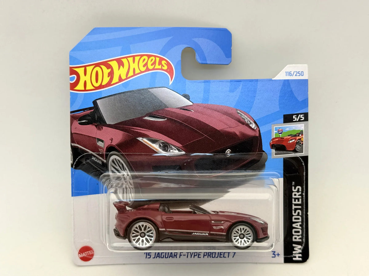 '15 JAGUAR F-TYPE PROJECT 7 HW Roadsters Hot Wheels 2024 Bordowy 1:64 – zdjęcie 9