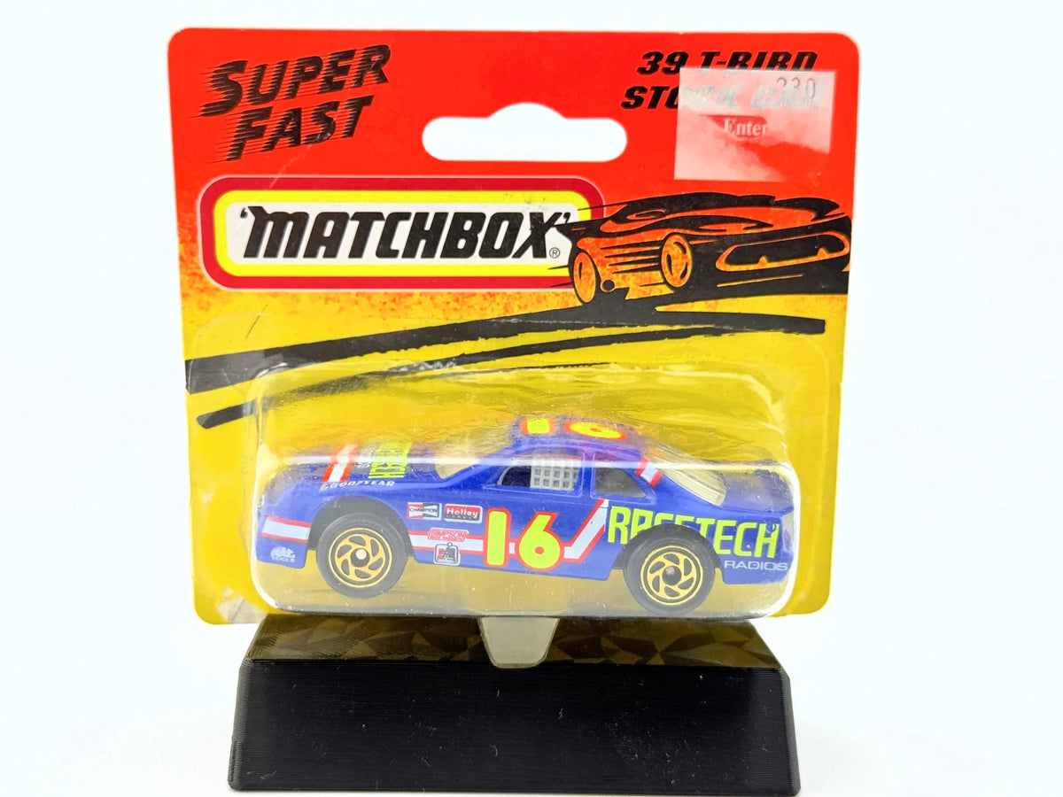 39 T-BIRD STOCK CAR, Matchbox, Resoraki, Die cast 11039, Niebieski, 1:64 – zdjęcie 8