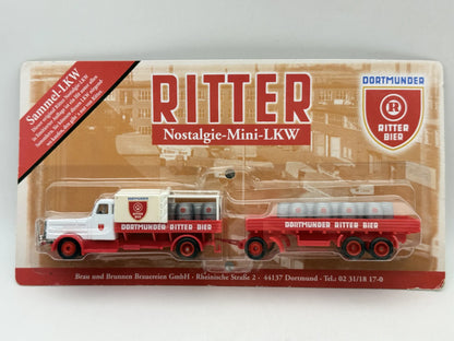 Brekina Krupp Koffer-Hängerzug Grell 1:87 Promocyjny Dortmunder Ritter Bier