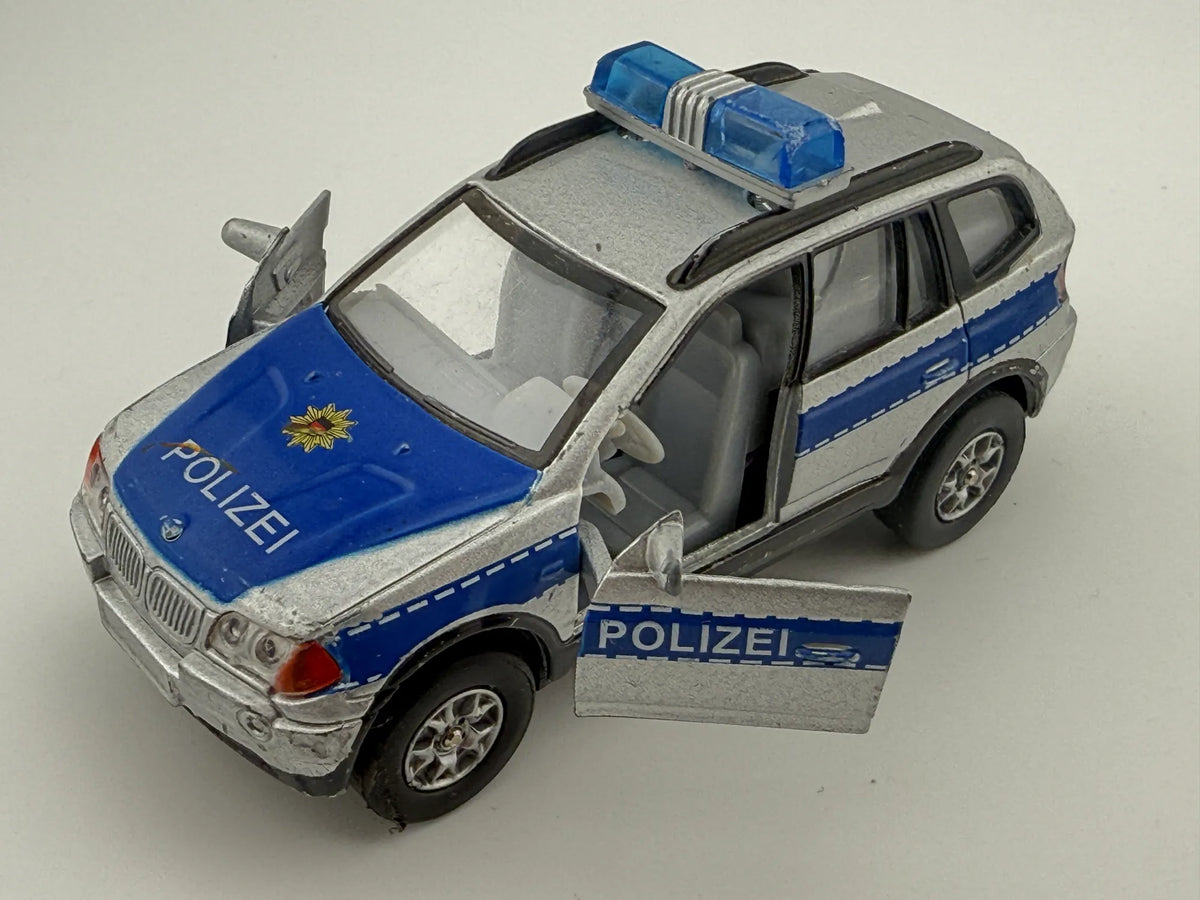 BMW X5 POLIZEI SUV, Dickie Toys, Die cast 203712002, Srebrny 1:43, Resoraki – zdjęcie 9