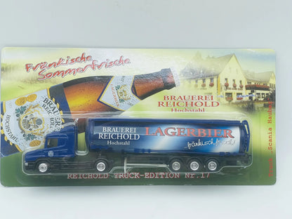 Scania Cysterna Grell 1:87 Niebieski Blister Brauerei Reichold Hochstah