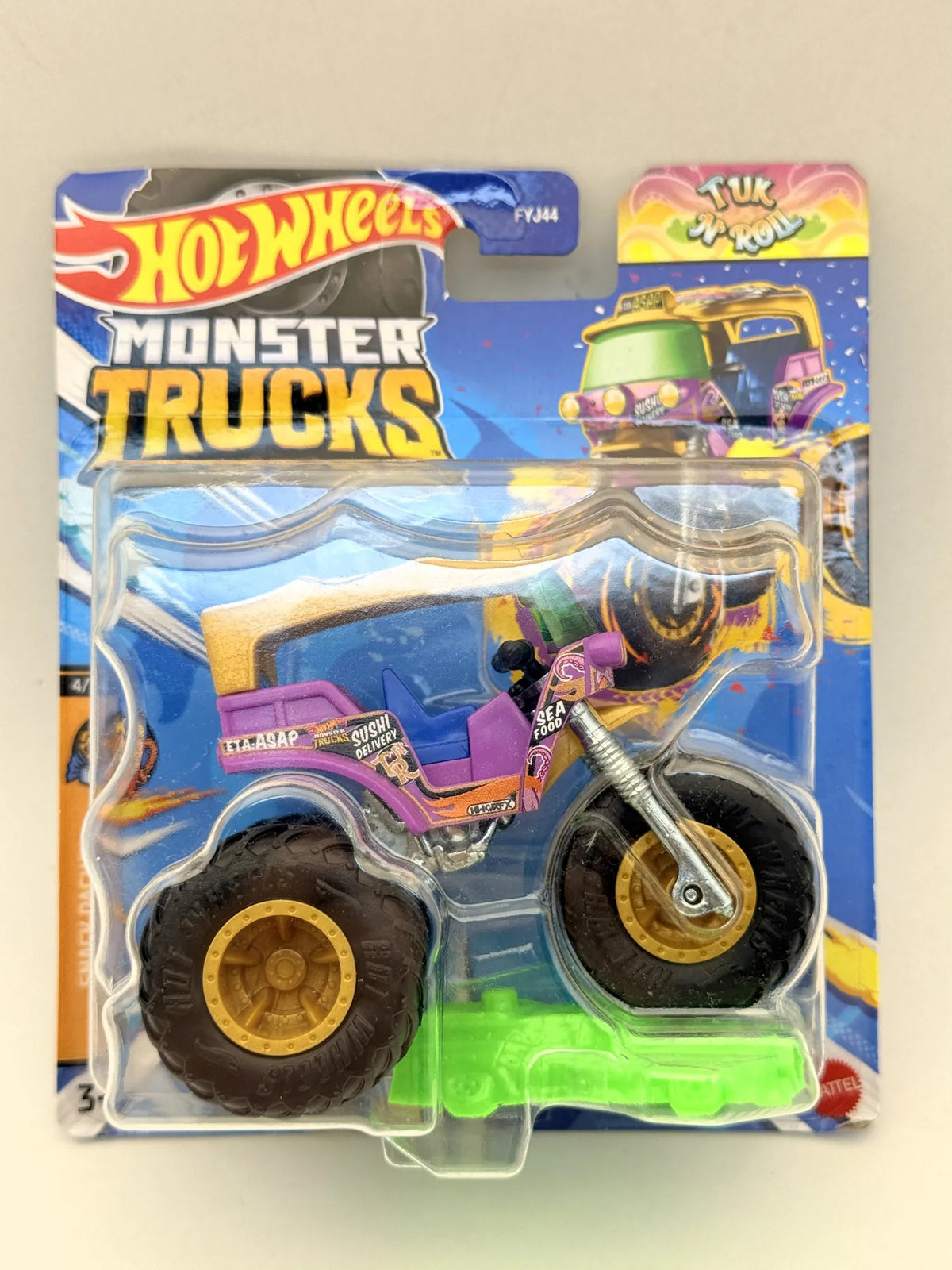TUK N' ROLL MONSTER TRUCK Snack Pack Hot Wheels 2024 Fioletowy 1:64 – zdjęcie 7