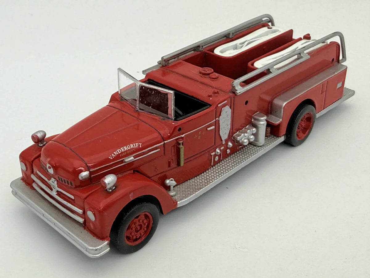 1952 SEAGRAVE, Straż pożarna, Amer Com, Made in Usa, Die cast Czerwony 1:64 – zdjęcie 9