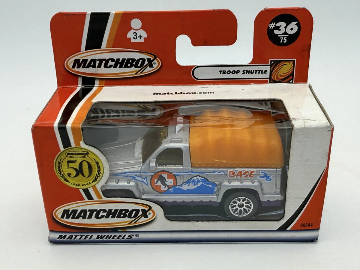 TROOP SHUTTLE 50th Anniversary Wojsko Matchbox 2001 Srebrny 1:64 – zdjęcie 7