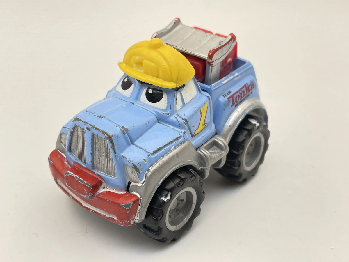 Pullback Chuck, Chuck & Friend, Tonka - Hasbro - Maisto 2000 Niebieski 1:64 – zdjęcie 8