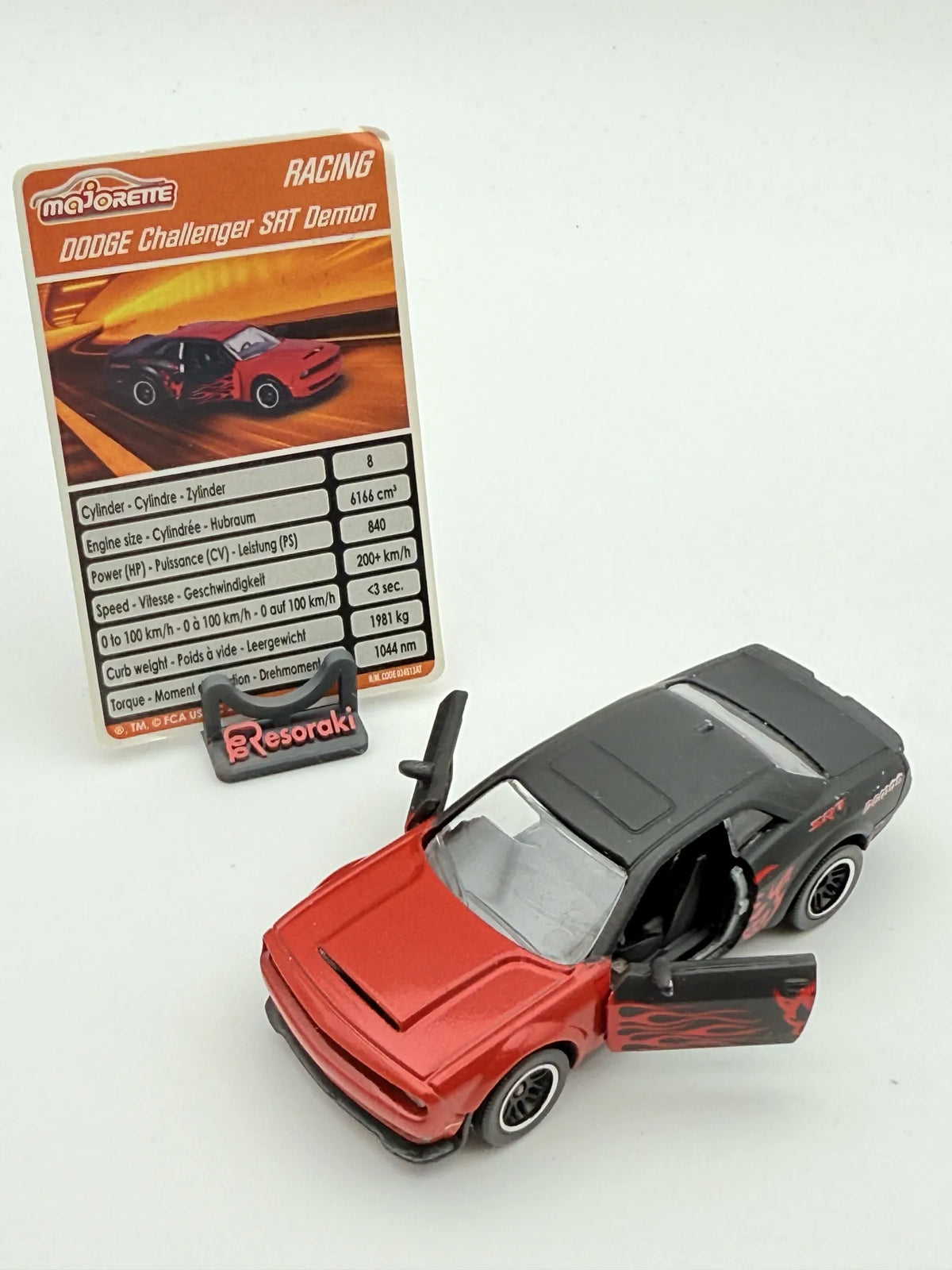 DODGE CHALLENGER SRT DEMON, Majorette, Resoraki, Die cast, Czerwony, 1:66 – zdjęcie 10