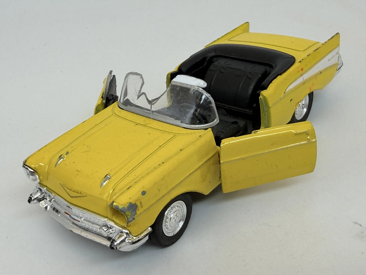 1957 CHEVROLET BEL AIR CONVERTIBLE, Welly, NO.42357, Żółty, 1:40, Resoraki – zdjęcie 9