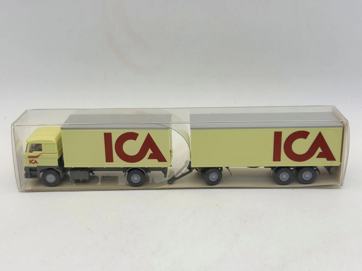 Ciężarówka Koffer Fernlastzug DAF Wiking Żółty 1:87 Made in W. Germany ICA – zdjęcie 7