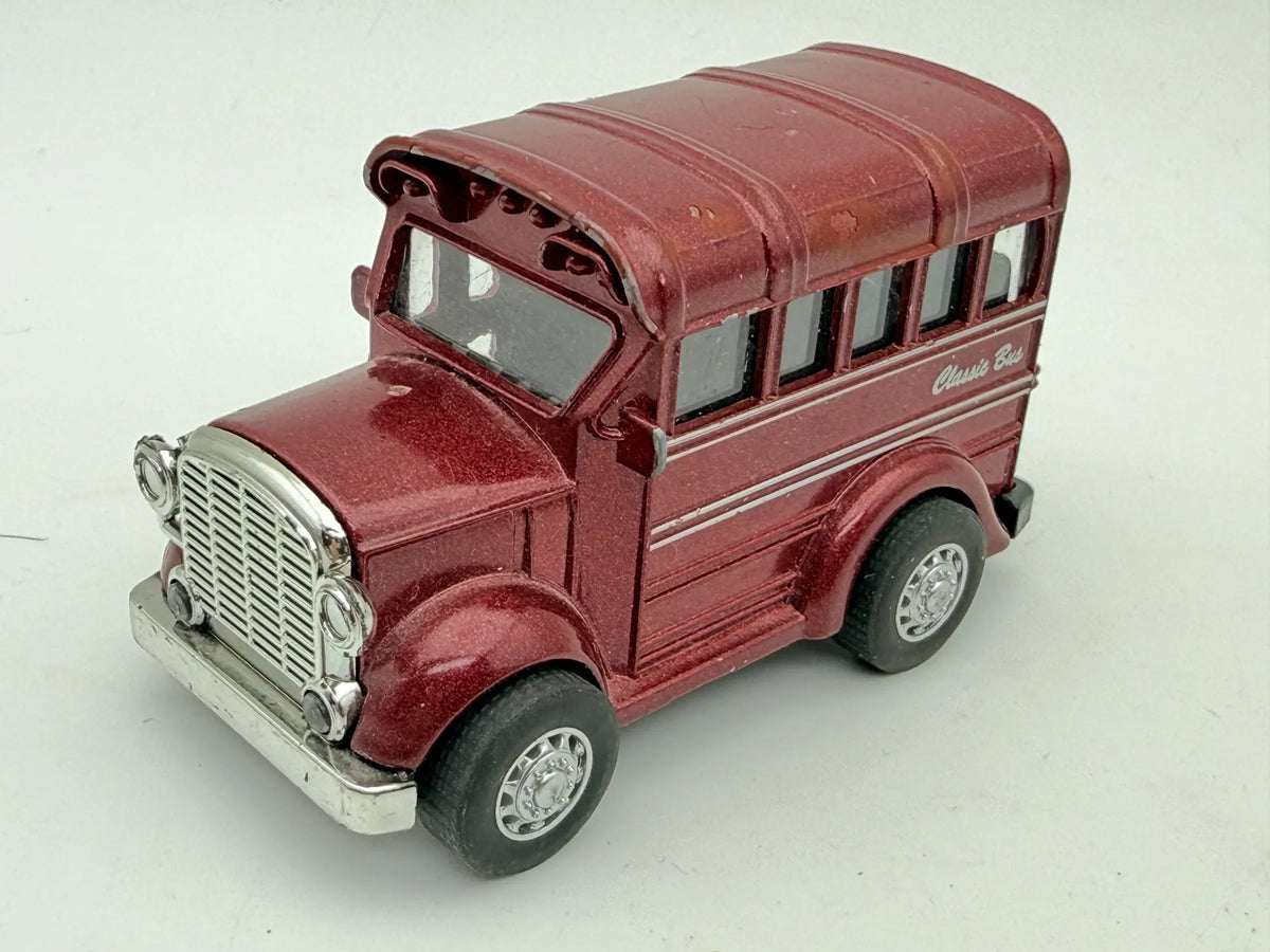 CLASSIC BUS, School Bus, Autobus, Vintage Die cast, Czerwony 1:43, Resoraki – zdjęcie 8