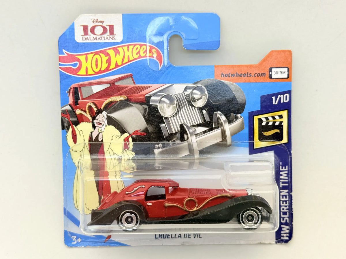 CRUELLA DE VIL HW Screen Time 101 Dalmatians Hot Wheels 2019 Czerwony 1:64 – zdjęcie 9