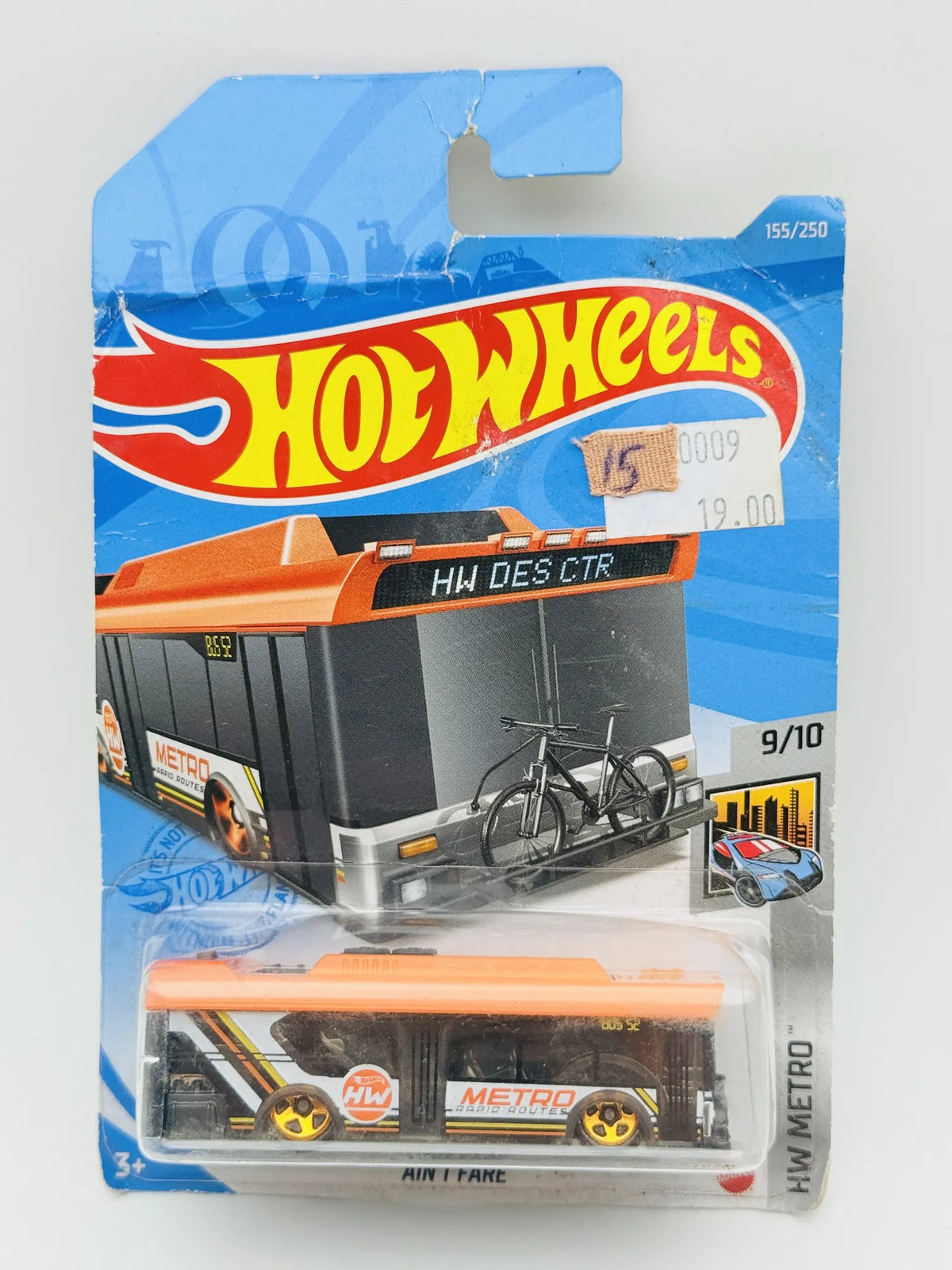 Ain't Fare Hot Wheels 2020 HW Metro 1:64 Autobus Blister Szary – zdjęcie 6