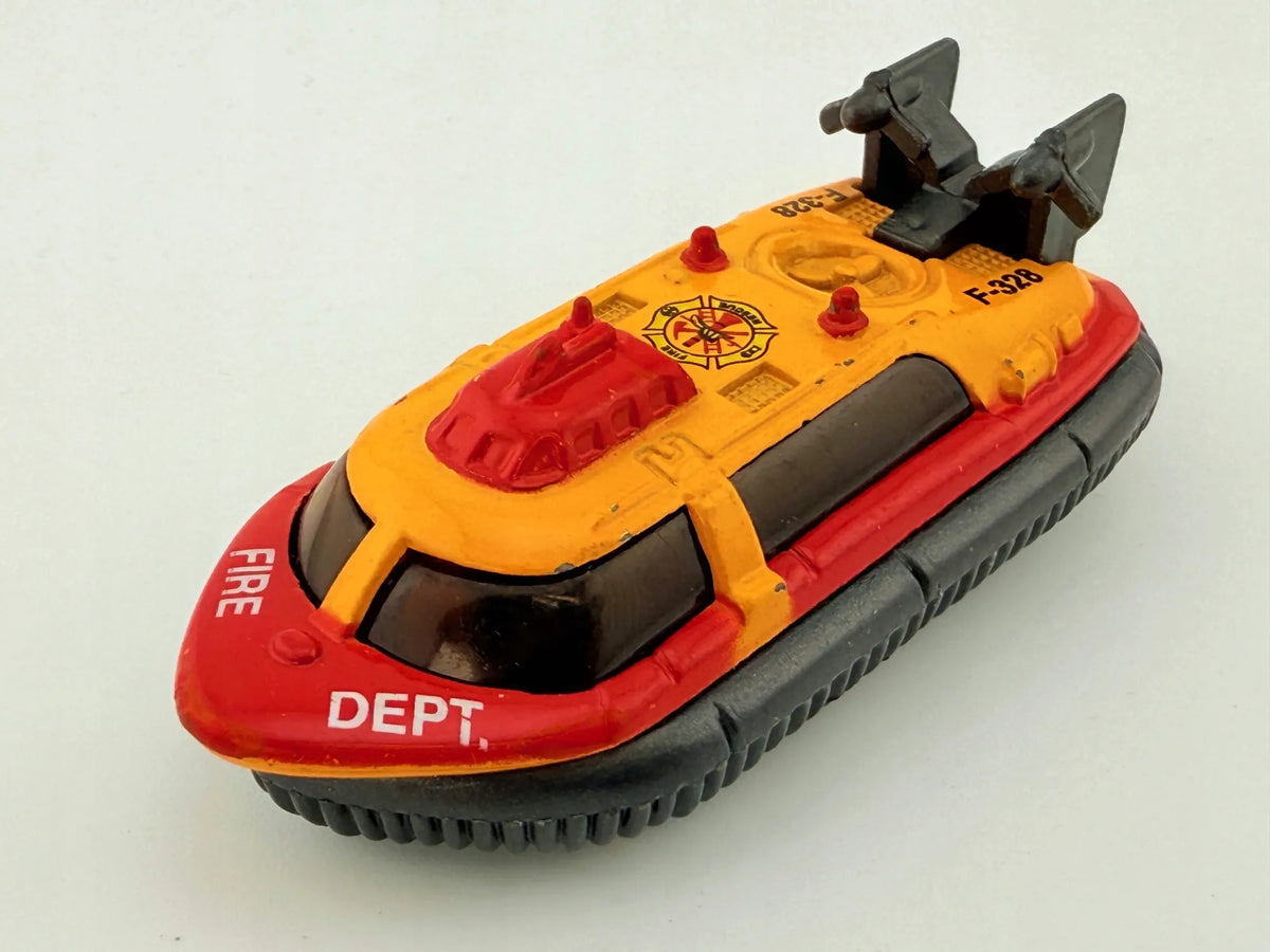 HOVERCRAFT, Poduszkowiec FIRE DEPT F-328 Die cast 07/10 Żółto-Czerwony 1:64 – zdjęcie 8