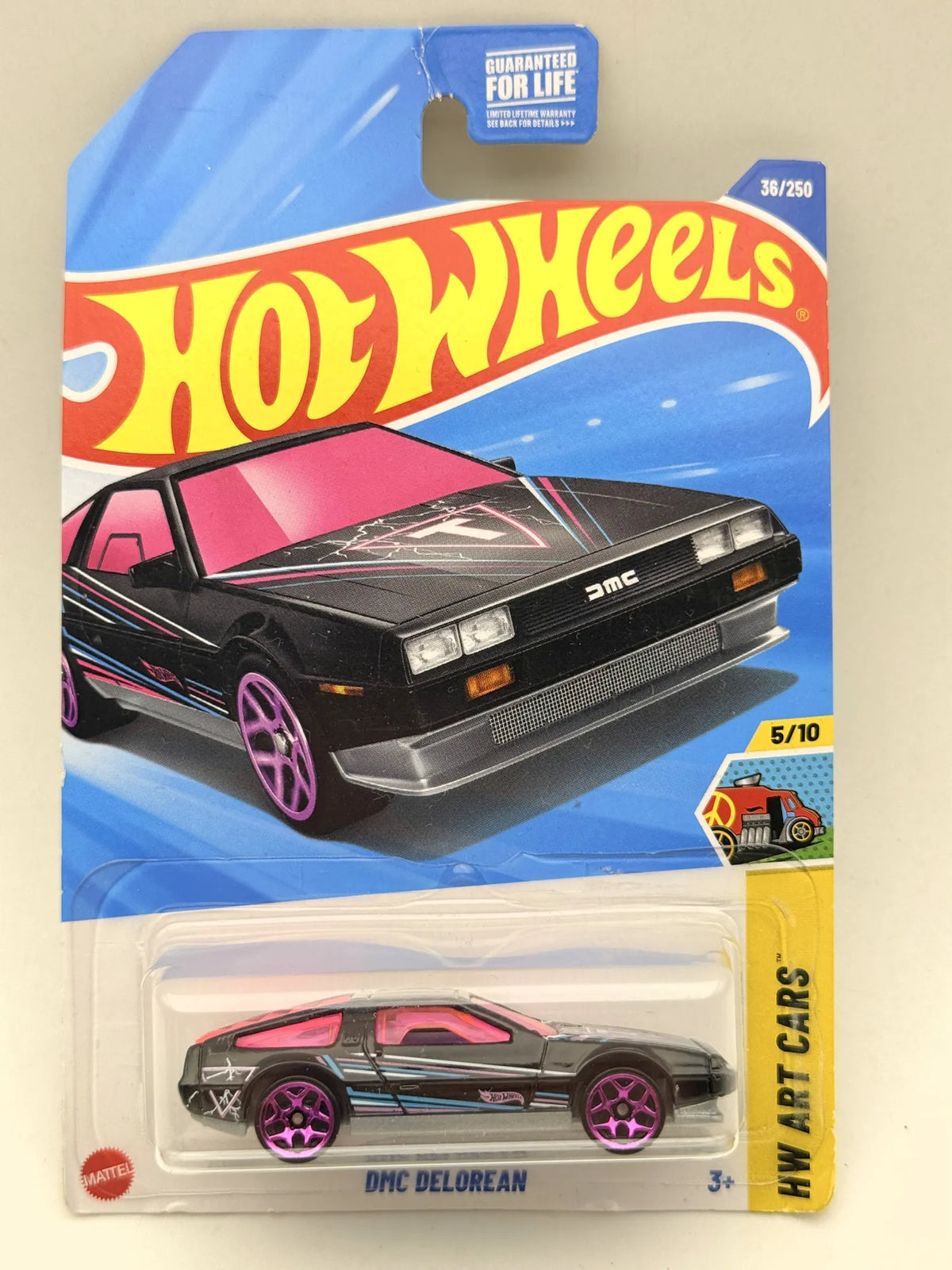 Dmc Delorean HW ART CARS Hot Wheels 2024 Czarny 1:64 – zdjęcie 9