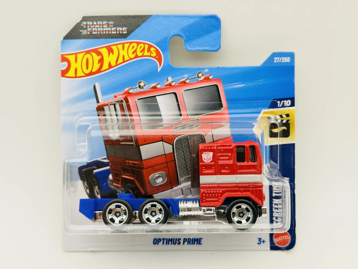 Optimus Prime Hot Wheels HW Screen Time 1:64 Ciężarówka Blister Czerwony – zdjęcie 9
