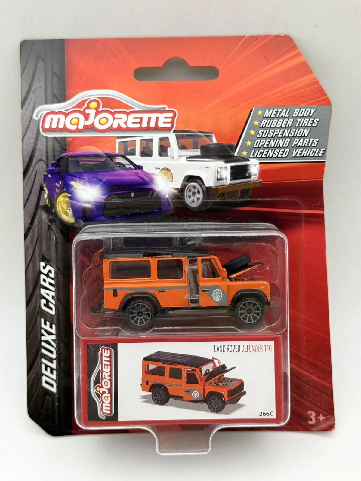 LAND ROVER DEFENDER 110 Deluxe Cars Majorette Pomarańczowy 1:64 – zdjęcie 7