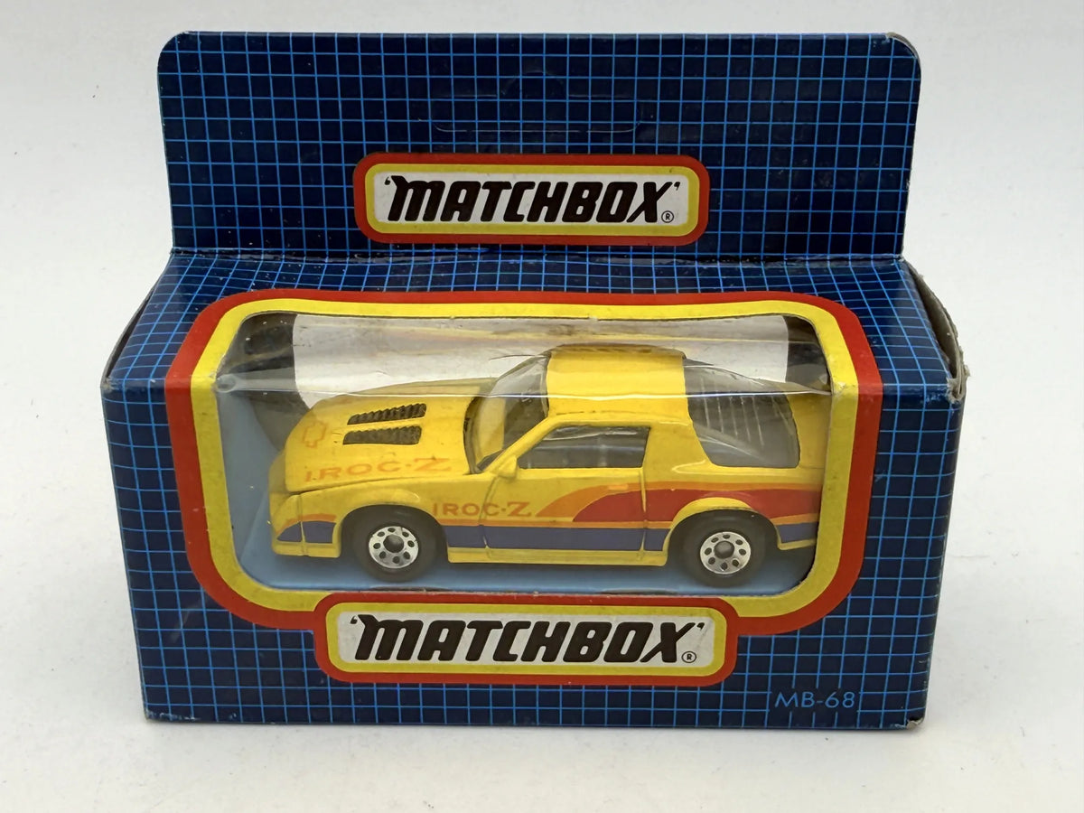 CHEVROLET CAMARO IROC-Z Mainline Matchbox 1987 Żółty 1:64 Made in Macau – zdjęcie 7