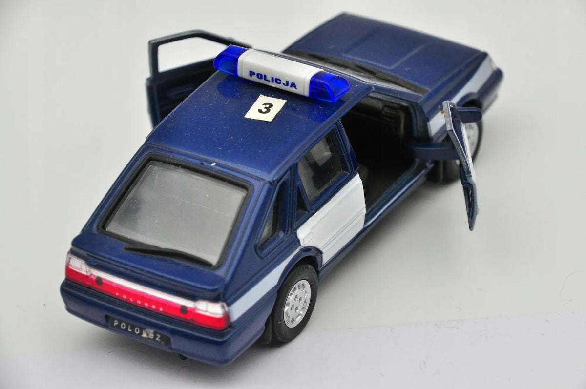 POLONEZ CARO PLUS POLICJA Welly 1:43 Niebiesko-Biały – zdjęcie 2