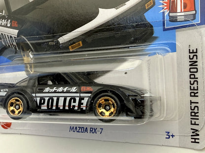 MAZDA RX-7 HW FIRST RESPONSE Policja Hot Wheels 2024 Czarny 1:64 – zdjęcie 2