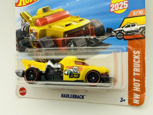 Haulerback Hot Wheels 2025 HW Hot Trucks 1:64 63 Blister Żółty – zdjęcie 2