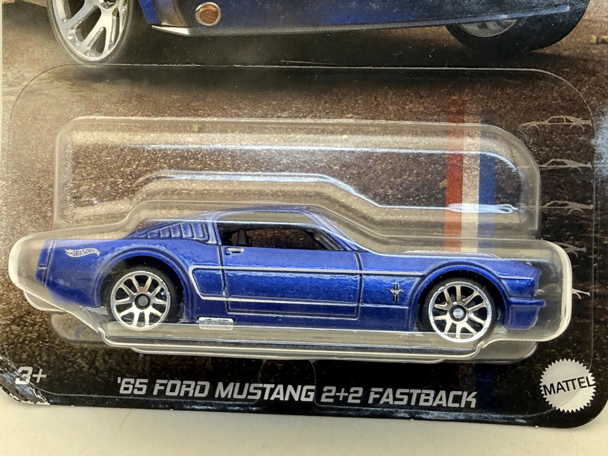 '65 Ford Mustang 2+2 Fastback SILVER Hot Wheels 2024 Niebieski 1:64 2xMetal – zdjęcie 2