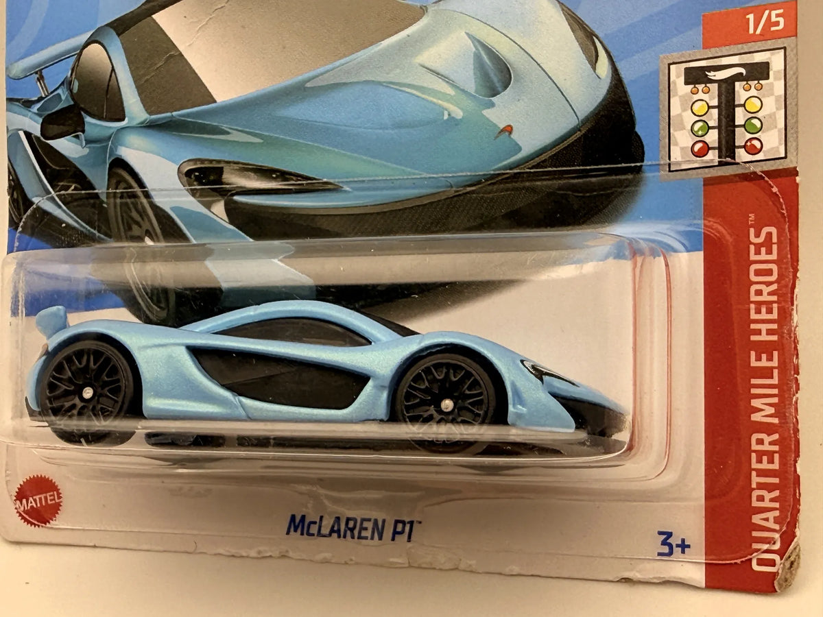 MCLAREN P1, QUARTER MILE HEROES Hot Wheels 2024 Błękitny 1:64 – zdjęcie 2