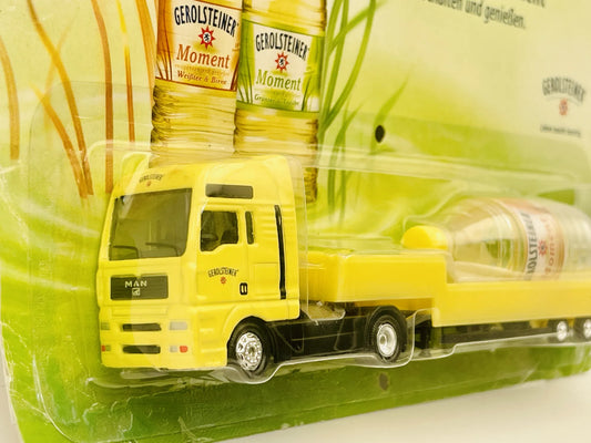 MAN TRUCK Hümmer 1:87 Żółty Blister Reklama Olej Gerolsteiner Moment – zdjęcie 2
